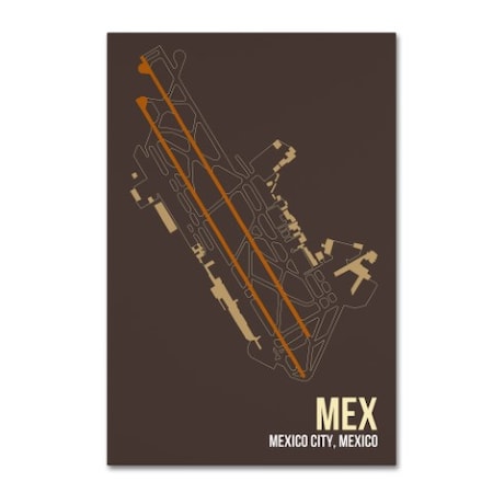 Trademark Fine Art 08 Left 'MEX Airport Layout' Canvas Art, 12x19 ALI14832-C1219GG